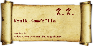 Kosik Kamélia névjegykártya